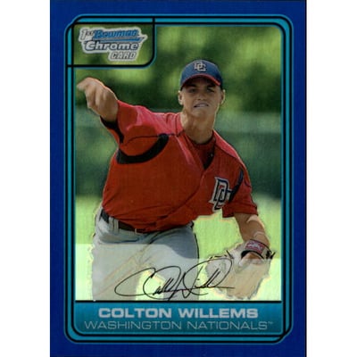 2006 Bowman Chrome Draft Draft Picks Blue Refractors #8 Colton Willems