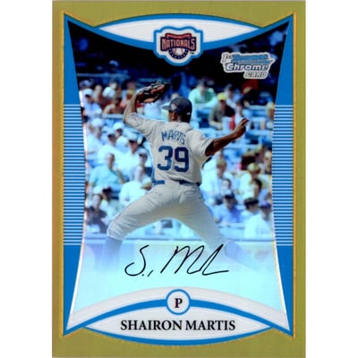 2008 Bowman Chrome Draft Prospects Gold Refractors #BDPP70 Shairon Martis FG