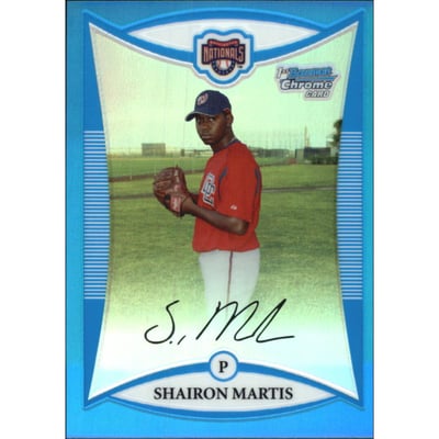 2008 Bowman Chrome Prospects Blue Refractors #BCP152 Shairon Martis