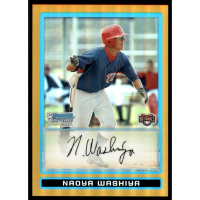 2009 Bowman Chrome Draft Prospects Gold Refractors #BDPP33 Naoya Washiya