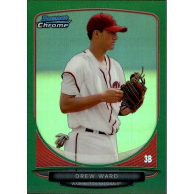 2013 Bowman Chrome Draft Draft Picks Green Refractors #BDPP41 Drew Ward