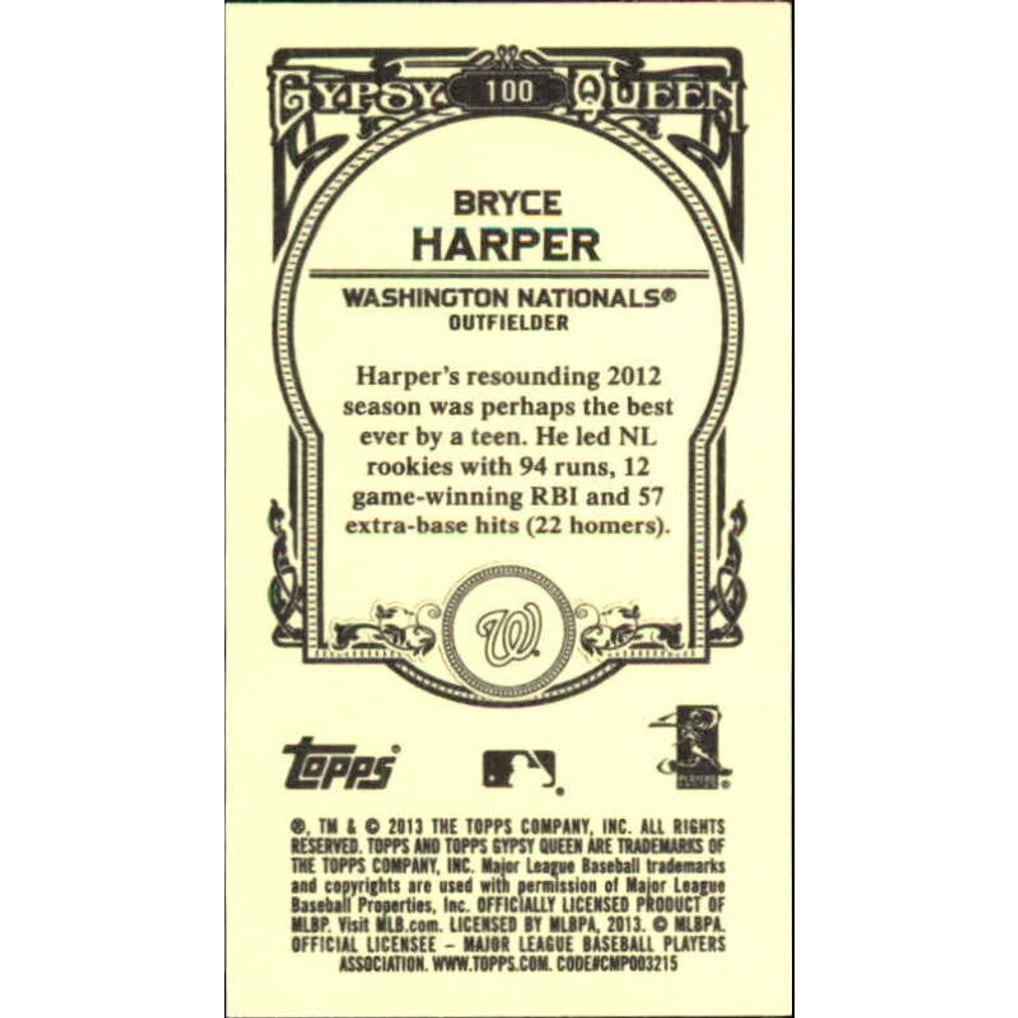 2013 Topps Gypsy Queen Mini #100B Bryce Harper SP VAR
