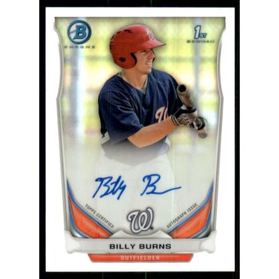 2014 Bowman Chrome Prospect Autographs Refractors #BCAPBB Billy Burns