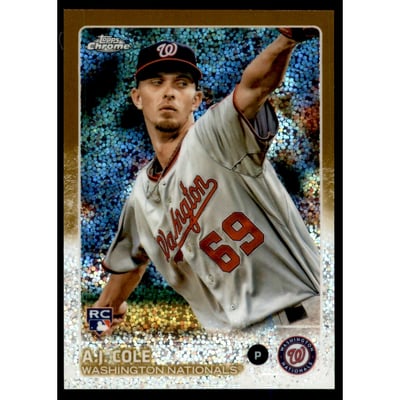 2015 Topps Update Chrome Gold Refractors #US238 A.J. Cole