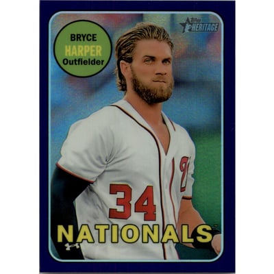 2018 Topps Heritage Chrome Purple Refractors #THC22 Bryce Harper