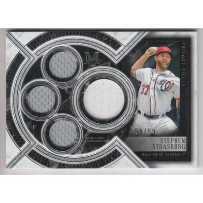 2018 Topps Museum Collection Primary Pieces Quad Relics #SPQRSS Stephen Strasburg