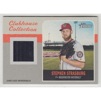 2019 Topps Heritage Clubhouse Collection Relics #CCRSS Stephen Strasburg