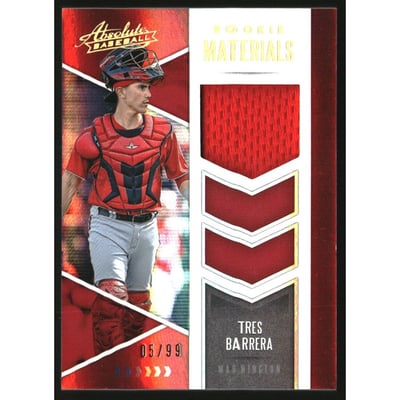 2020 Absolute Absolute Rookie Materials Spectrum Red #17 Tres Barrera