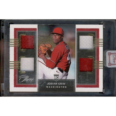 2022 Panini Three and Two Rookie Quad Jerseys Gold #13 Josiah Gray/35