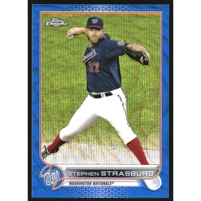 2022 Topps Chrome Blue Wave Refractors #184 Stephen Strasburg
