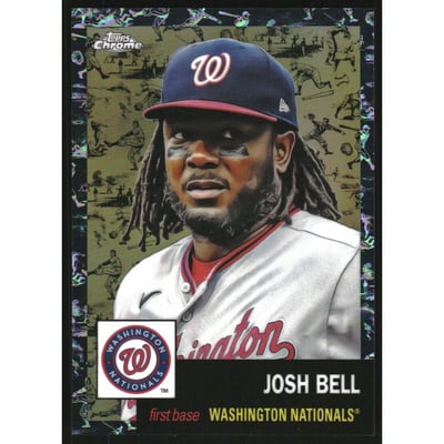 2022 Topps Chrome Platinum Anniversary Platinum Toile Cream Black Refractors #472 Josh Bell