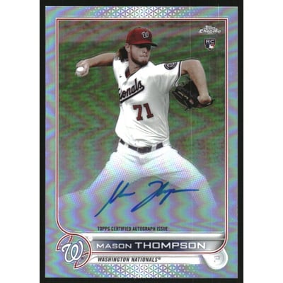 2022 Topps Chrome Rookie Autographs Refractors #RAMT Mason Thompson