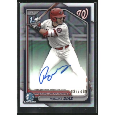 2024 Bowman Chrome Draft Autographs Refractors #CPARD Randal Diaz