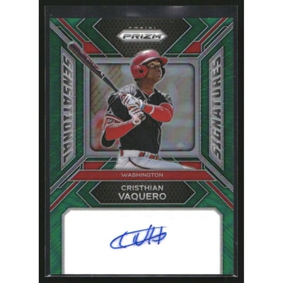 2024 Panini Prizm Sensational Signatures Prizms Green #15 Cristhian Vaquero