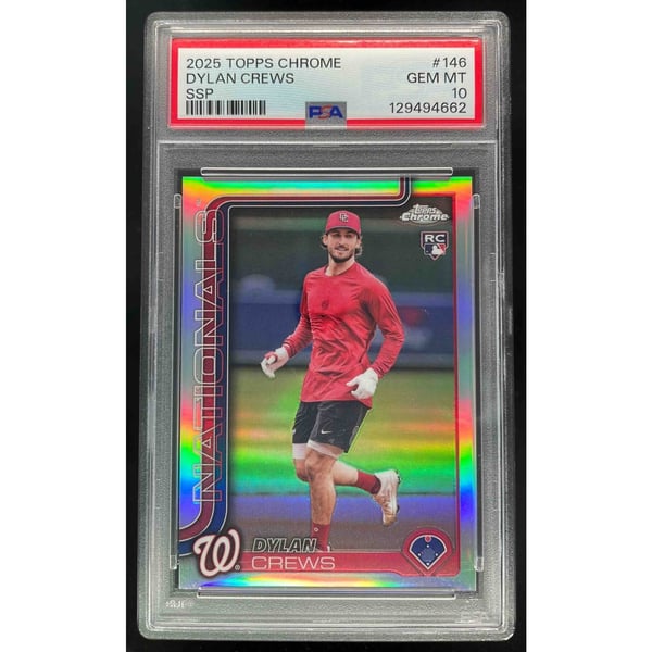 2025 Topps Chrome Super Short Prints #146 Dylan Crews RC SSP PSA 10