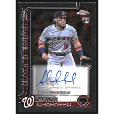 2025 Topps Chrome Update Rookie Debut Autographs #CRDAACH Andres Chaparro