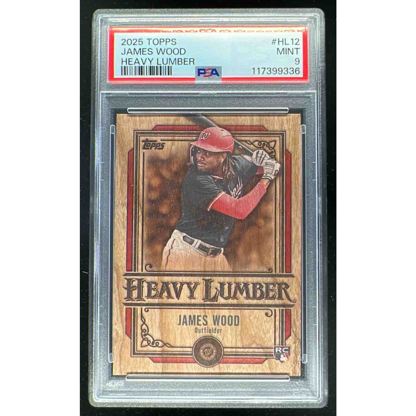 2025 Topps Heavy Lumber #HL-12 James Wood RC PSA 9