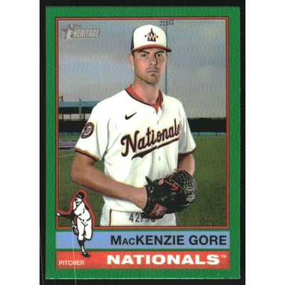 2025 Topps Heritage Chrome Green Refractors #467 MacKenzie Gore