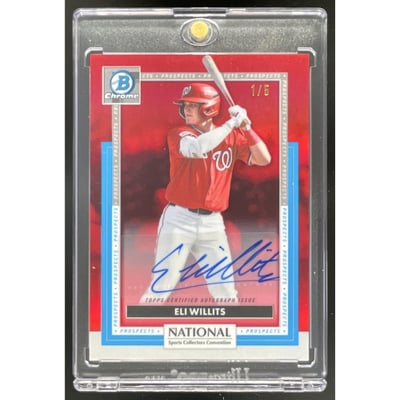 2026 Bowman Chrome National Sport Collectors Autograph Red Eli Willits Auto /5
