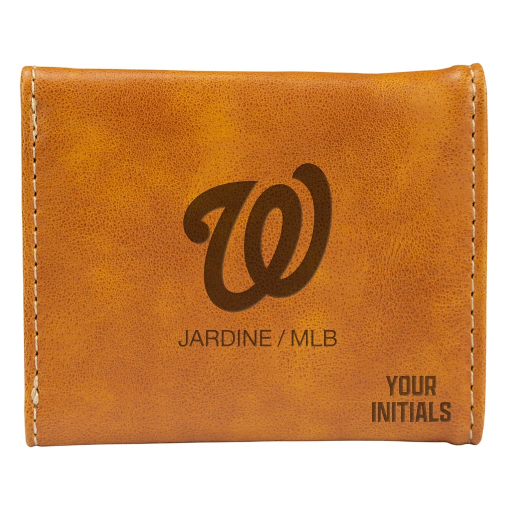Washington Nationals Personalized Trifold Wallet - Brown