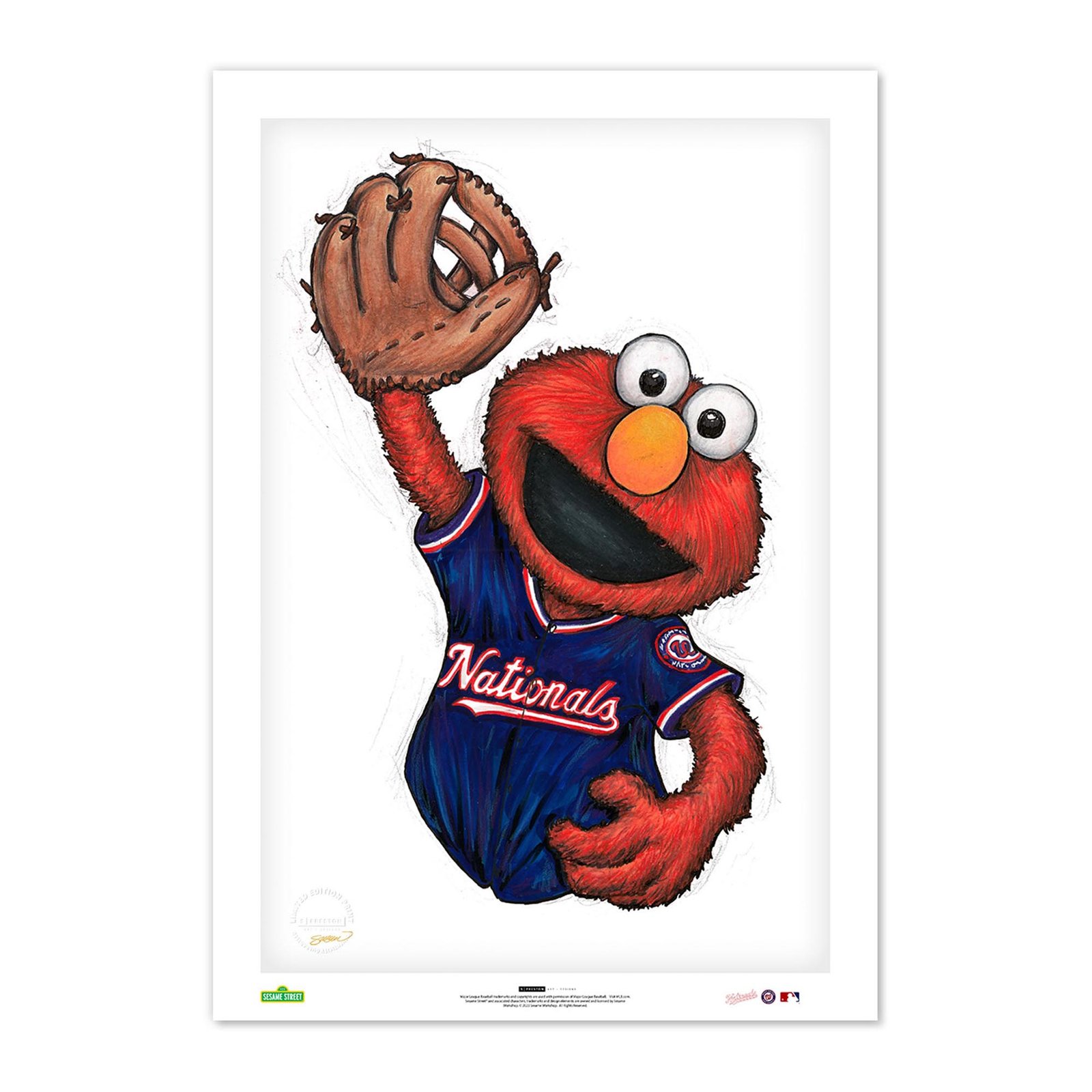 Washington Nationals Elmo 14" x 20" Sesame Street Limited Edition Fine ...