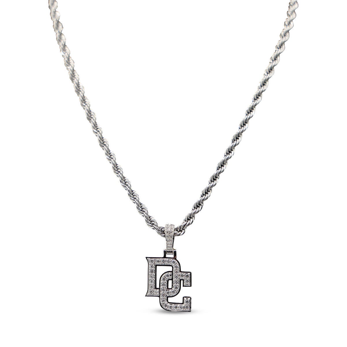 Washington Nationals GLD 14K White Gold Logo Pendant & 20