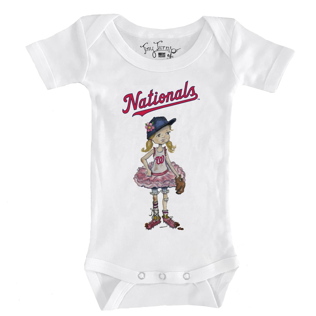 Washington Nationals Tiny Turnip Infant Baseball Babes Bodysuit - White