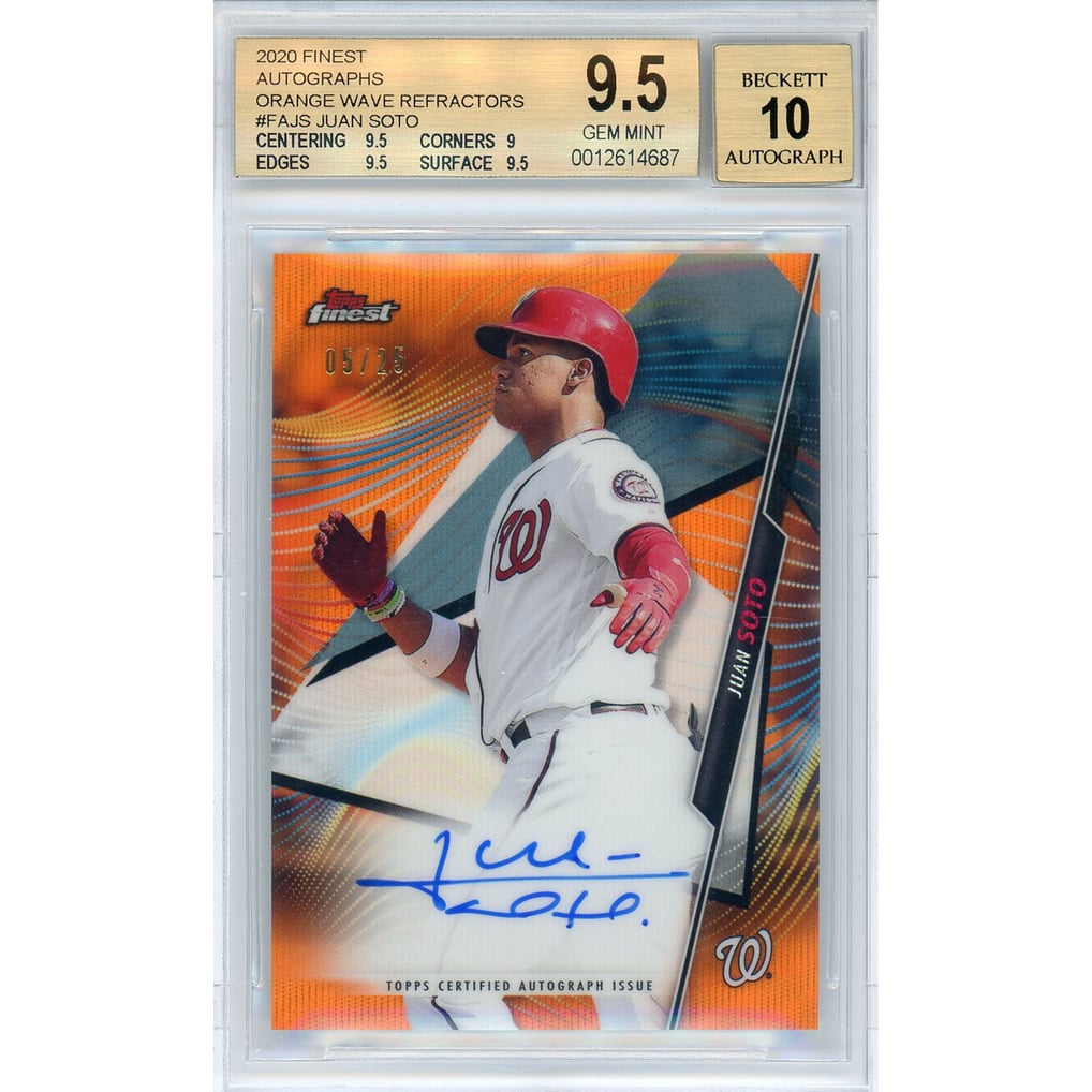 Autographed Washington Nationals Juan Soto 2020 Topps Finest 