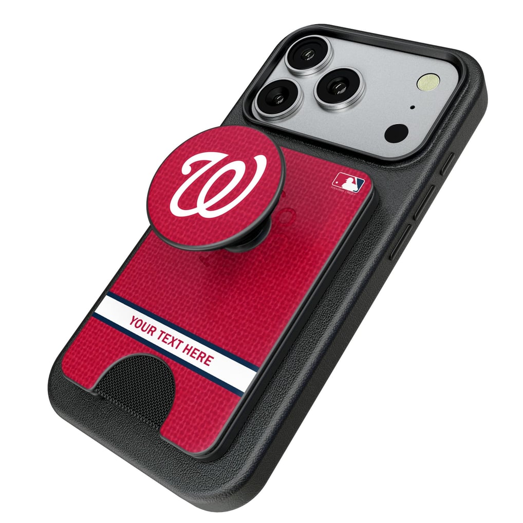 Washington Nationals Keyscaper Personalized Solid PopSockets Magnetic Wallet