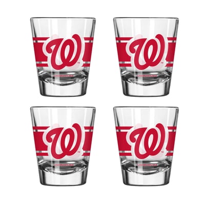 Washington Nationals Logo Brands Four-Piece Stripe Shot Glass Set