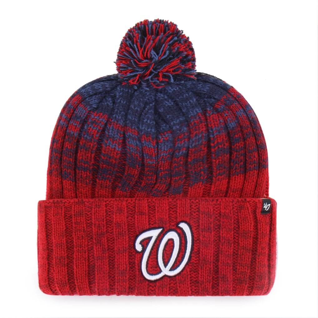  Washington Nationals '47 Cascade Cuffed Knit Hat with Pom - Red