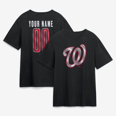 Washington Nationals Big & Tall Forged Mascot Personalized Name & Number T-Shirt - Black