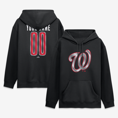 Washington Nationals  Forged Mascot Personalized Name & Number Hoodie - Black