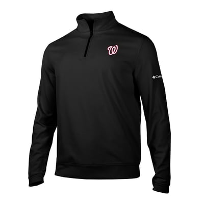 Washington Nationals Columbia Grainline Quarter-Zip Pullover - Black