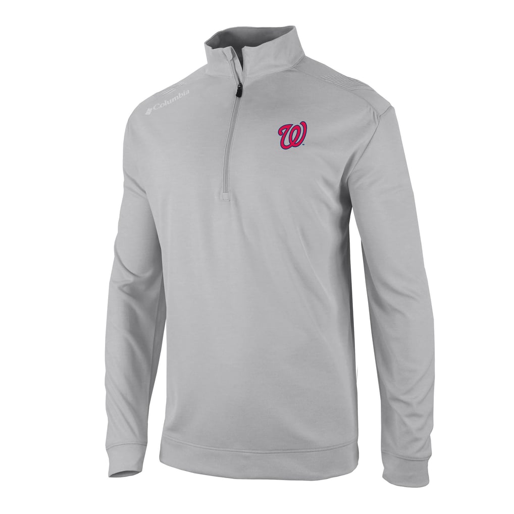  Washington Nationals Columbia Omni-Wick Oakland Downs Quarter-Zip Pullover - Gray