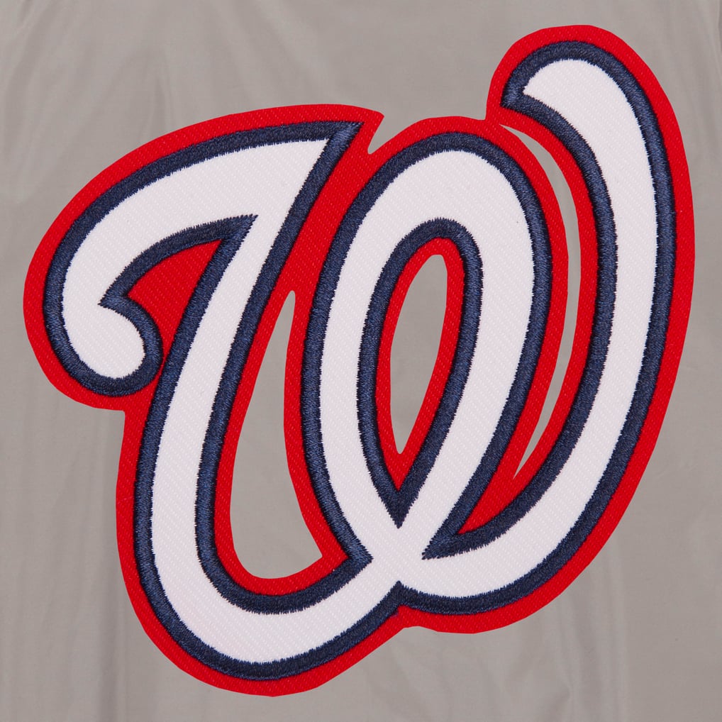Washington Nationals JH Design Lightweight Nylon Bomber Jacket - Gray