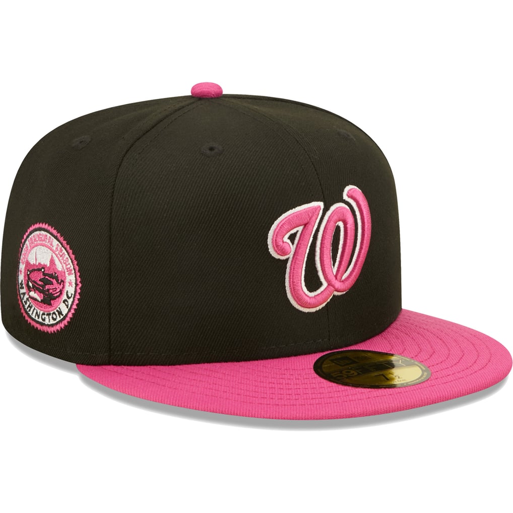 WASHINGTON NATIONALS Pink & Black New Era 7 5/8 Fitted‎ Hat, Baseball Cap New Era Washington Nationals Burnt Copper Pink Edition  main image 2
