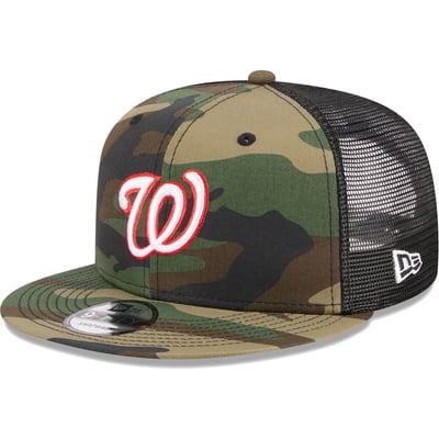 Washington Nationals New Era Woodland Camo Trucker 9FIFTY Snapback Hat - Camo