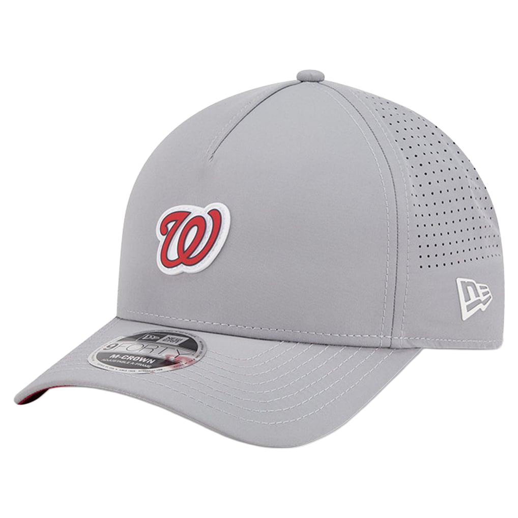  Washington Nationals New Era Micro Logo 9FORTY M-Crown A-Frame Adjustable Hat - Gray
