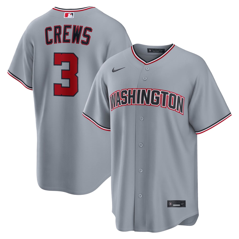Dylan Crews Washington Nationals Nike Road Replica Jersey - Gray