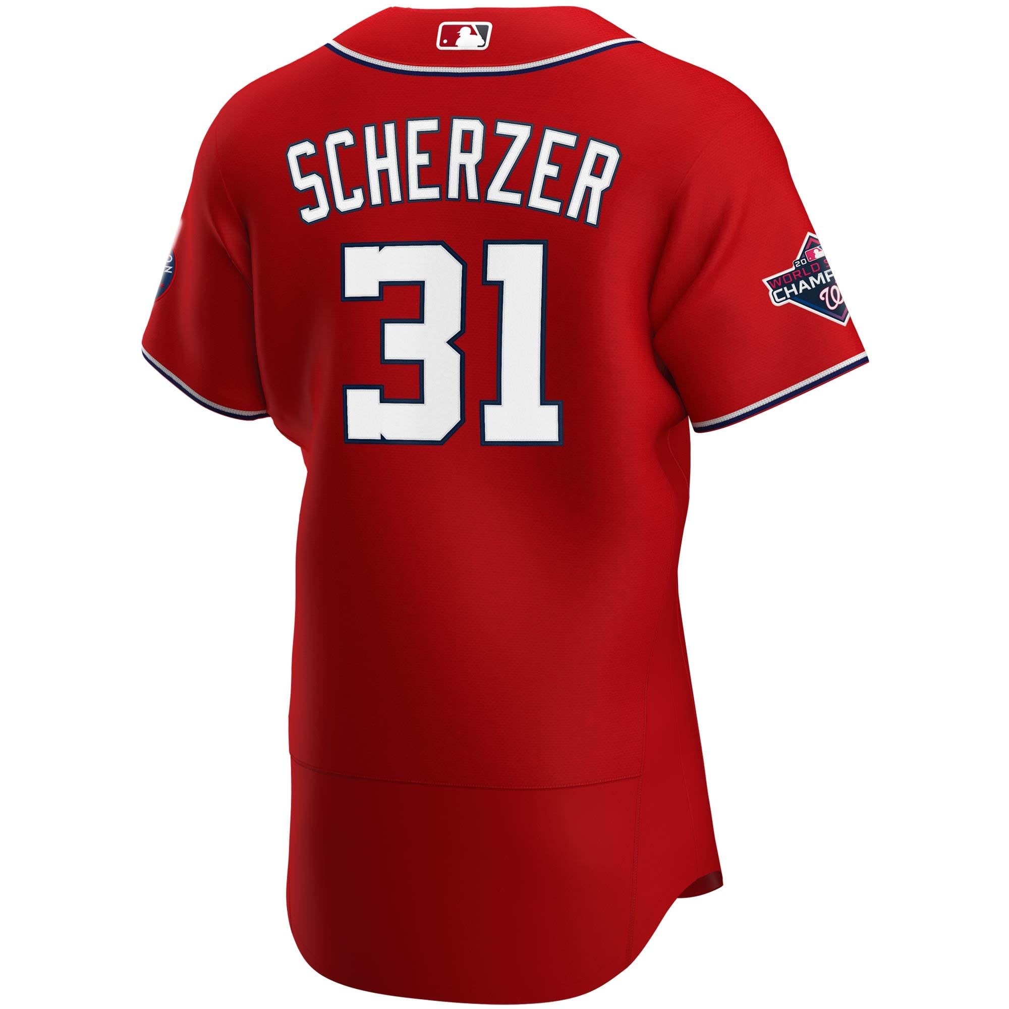 Men's Washington Nationals Max Scherzer Nike Red 2019 World Series