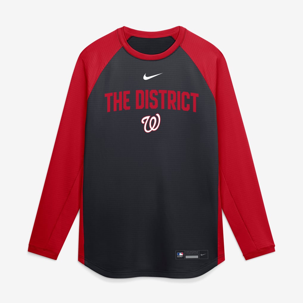 Washington Nationals Nike Authentic Collection Raglan Dri-FIT Sweatshirt - Navy