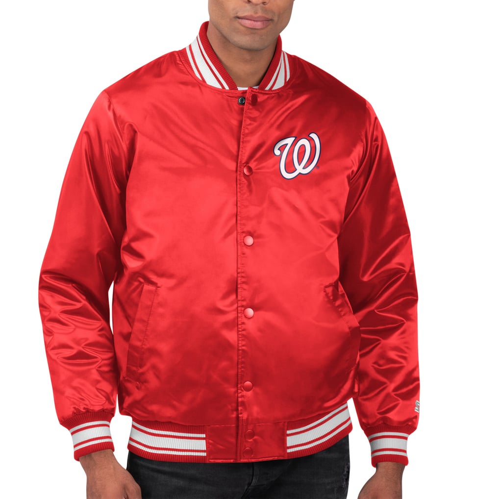  Washington Nationals Starter Printed Team Logo Satin Varsity Full-Snap Jacket - Red