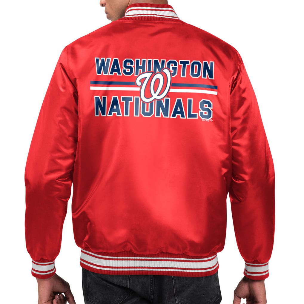  Washington Nationals Starter Printed Team Logo Satin Varsity Full-Snap Jacket - Red