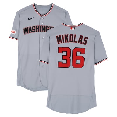 Miles Mikolas Washington Nationals Fanatics Authentic Player-Issued #36 Gray Jersey from the 2026 MLB Season