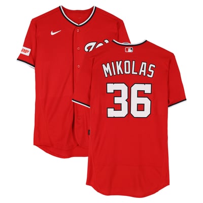 Miles Mikolas Washington Nationals Fanatics Authentic Player-Issued #36 Red Jersey from the 2026 MLB Season