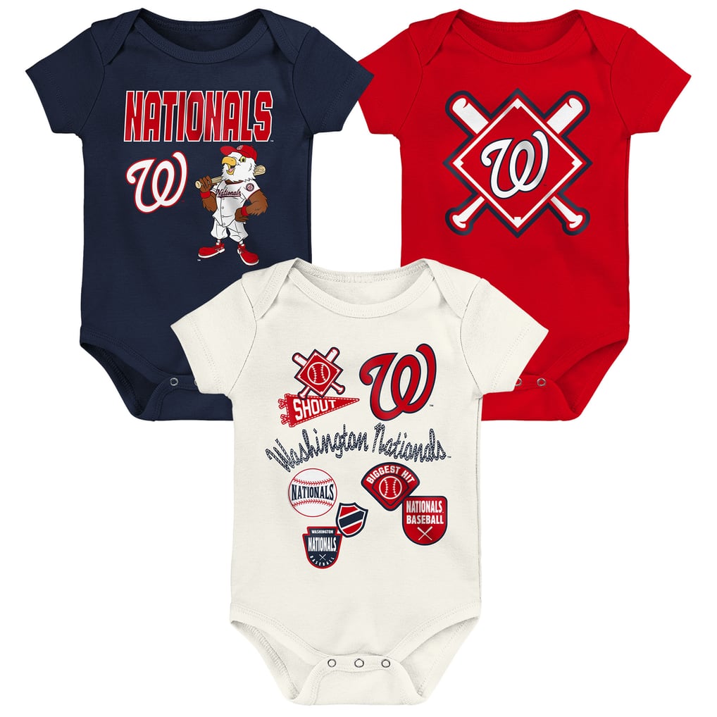 Washington Nationals Outerstuff Newborn Home Plate 3-Piece Creeper Set