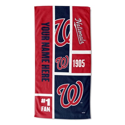 Washington Nationals The Northwest Group 30'' x 60'' Colorblock Personalized Beach Towel