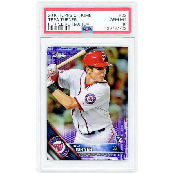 Trea Turner Washington Nationals 2016 Topps Chrome Purple 