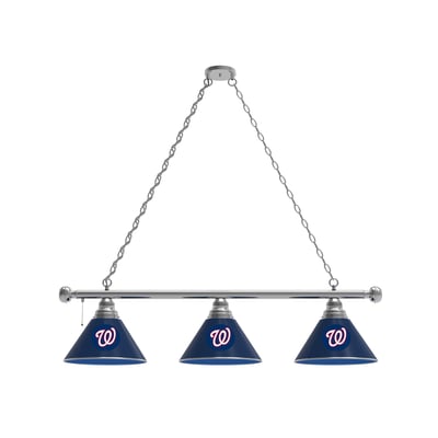 Washington Nationals 3-Shade Billiard Light with Chrome Fixture
